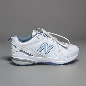 New Balance 608v5 Women's White Wide Leather Sneakers Size 9D